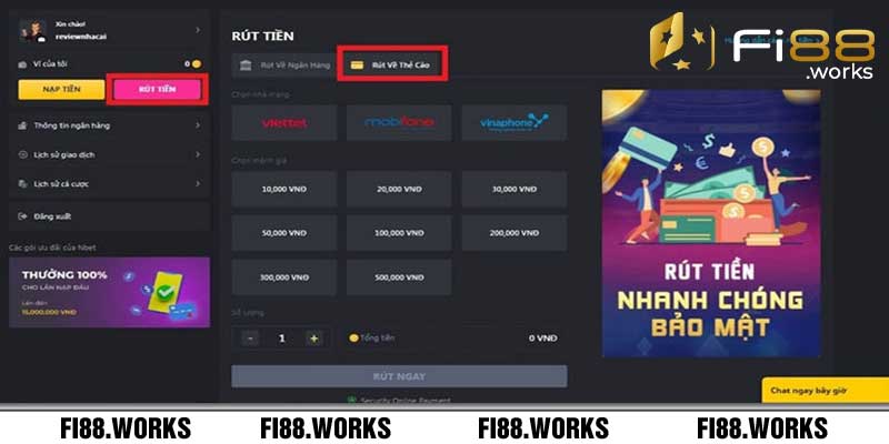 Hướng dẫn rút tiền fi88 dành cho người mới bắt đầu